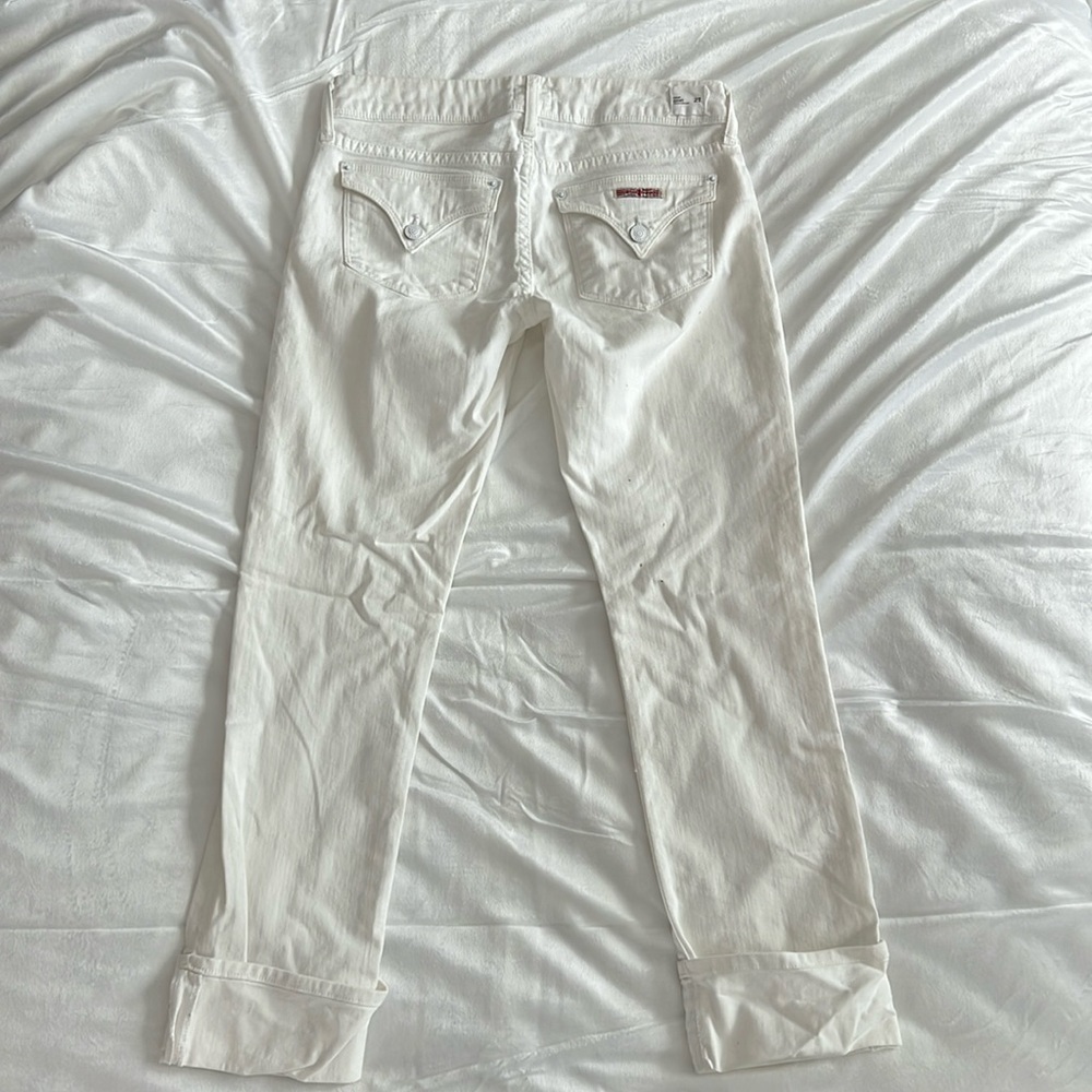 HUDSON Crop GINNY Straight Cuff Jeans White Sz 27 Women’s